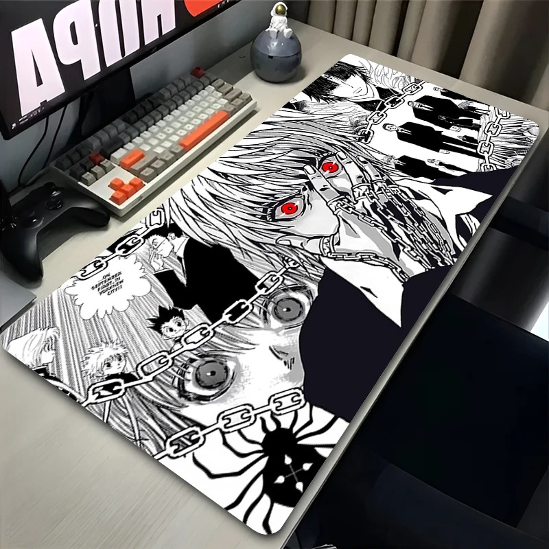Desk Setup Black - Mouse Pad Laptop Japan Anime Keyboard