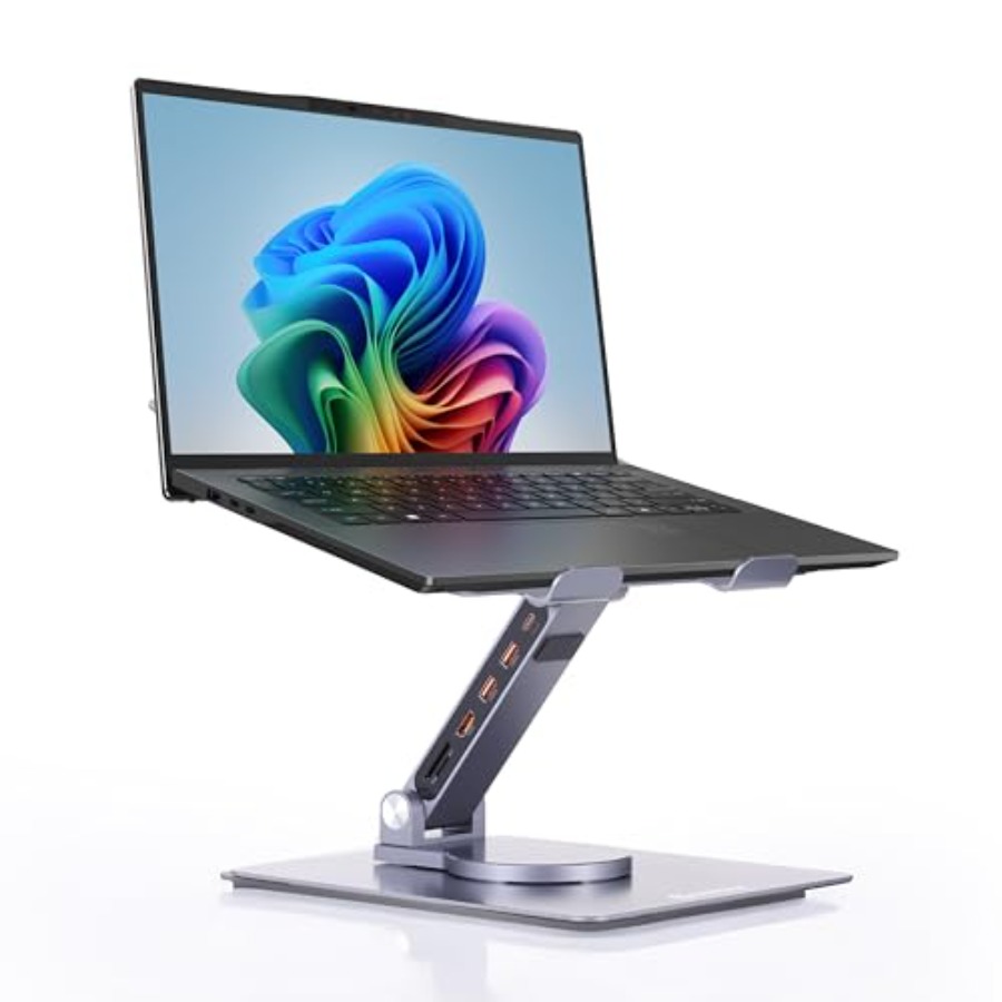 Desk Setup Black - Desk setup laptop stand with aluminum