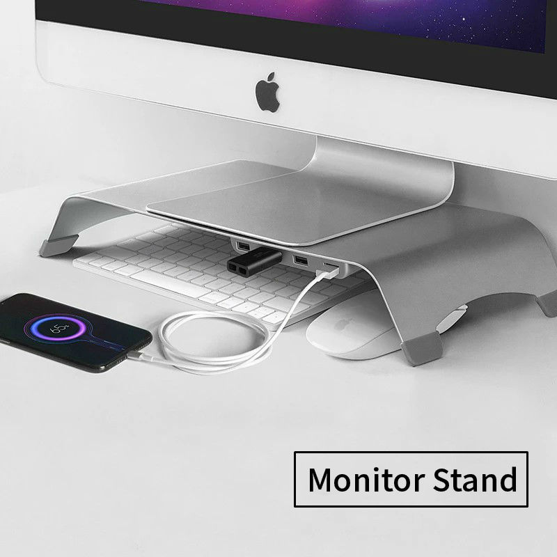 Desk Setup Riser - Universal Monitor Stand Holder Metal Laptop
