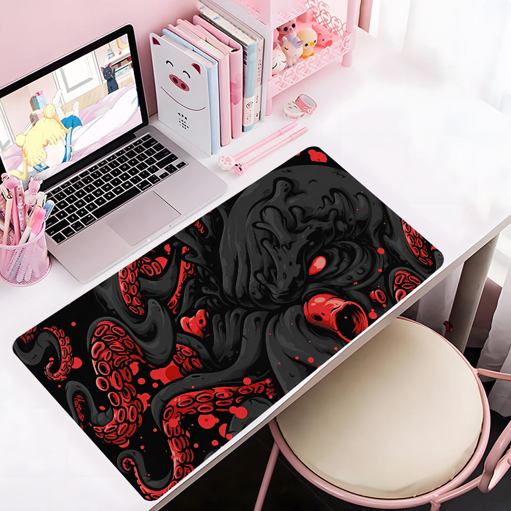 Desk Setup Carpet - Octopus Monster Mousepad Large Anti-Slip Mouse