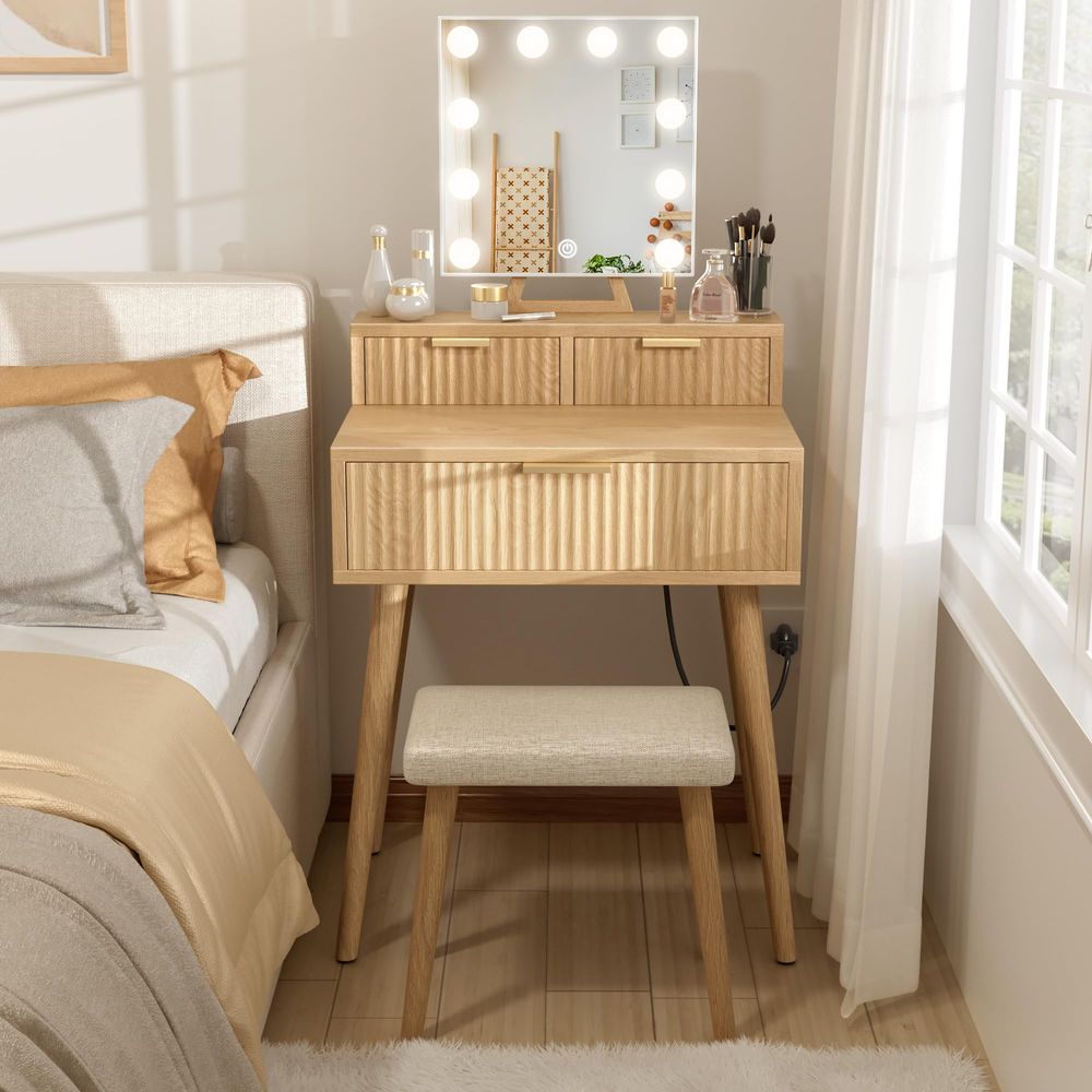 Desk Setup Small - Small Vanity Desk with Hollywood Mirror