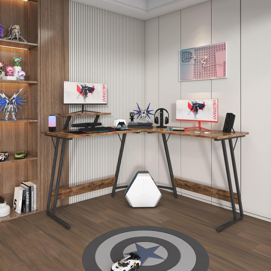 L Shaped Gaming Desk with Larg - مراجعة Desk Setup Corner وسعره