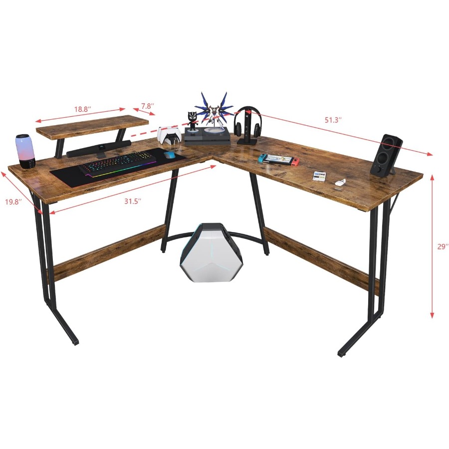 L Shaped Gaming Desk with Larg - مراجعة Desk Setup Corner وسعره