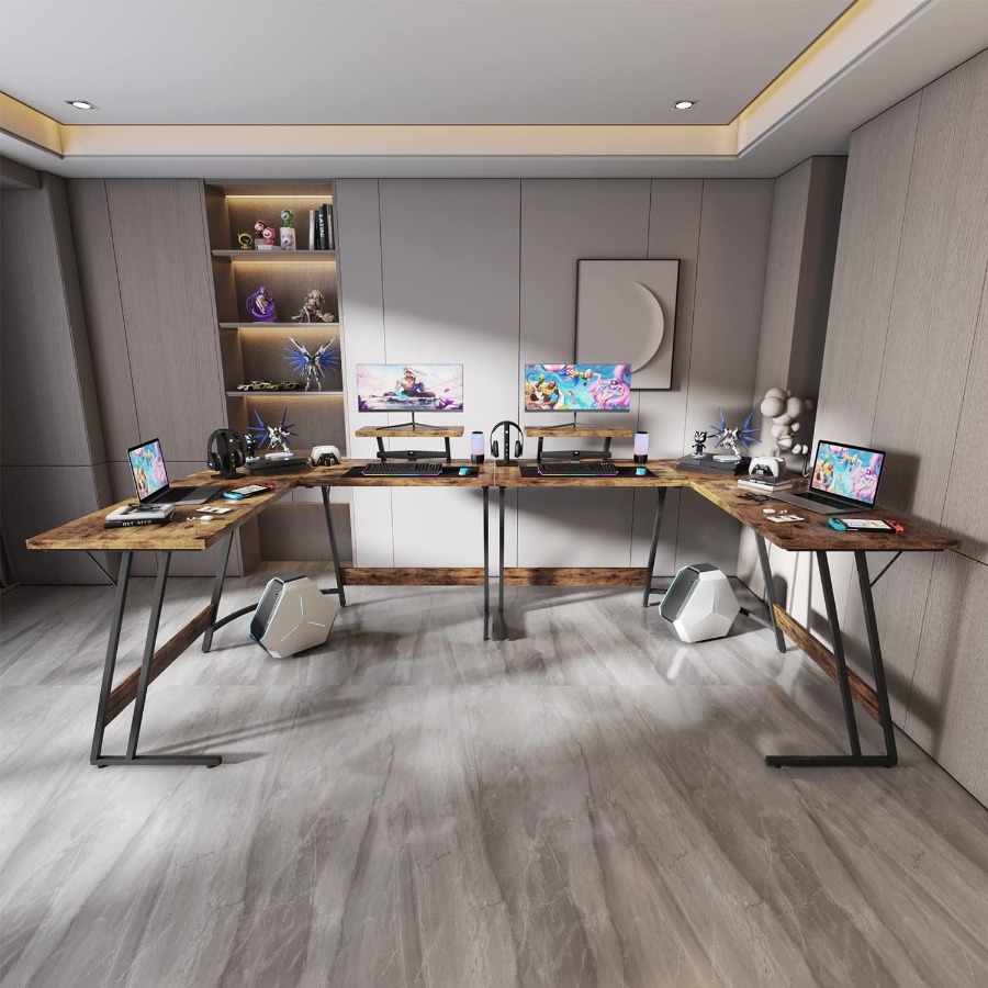 L Shaped Gaming Desk with Larg - مراجعة Desk Setup Corner وسعره