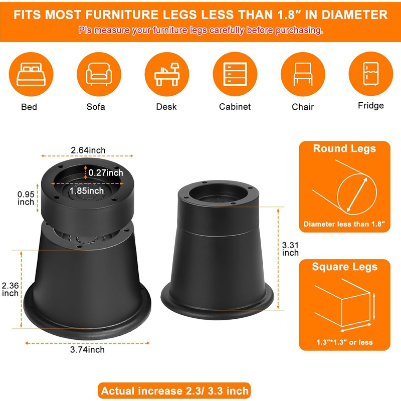 4Pcs Heavy Duty Furniture Rise - مراجعة Desk Setup Riser وسعره