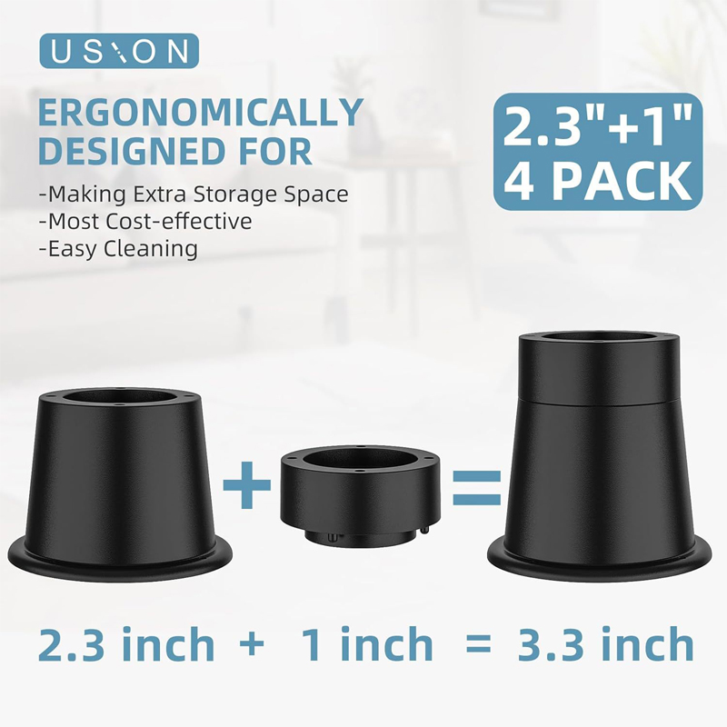 4Pcs Heavy Duty Furniture Rise - مراجعة Desk Setup Riser وسعره