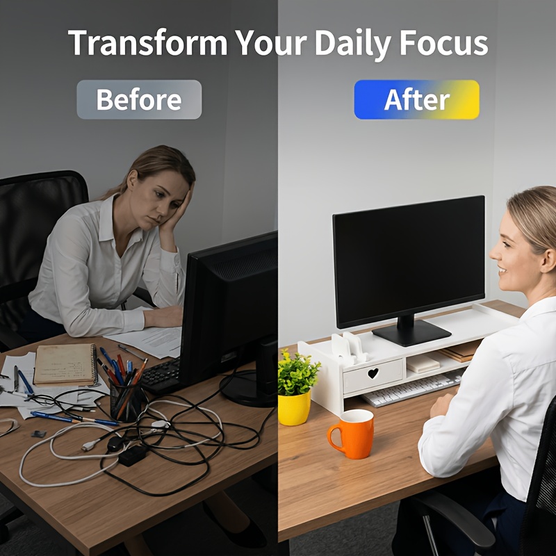 Minimalist White PVC Monitor S - مراجعة Desk Setup Riser وسعره
