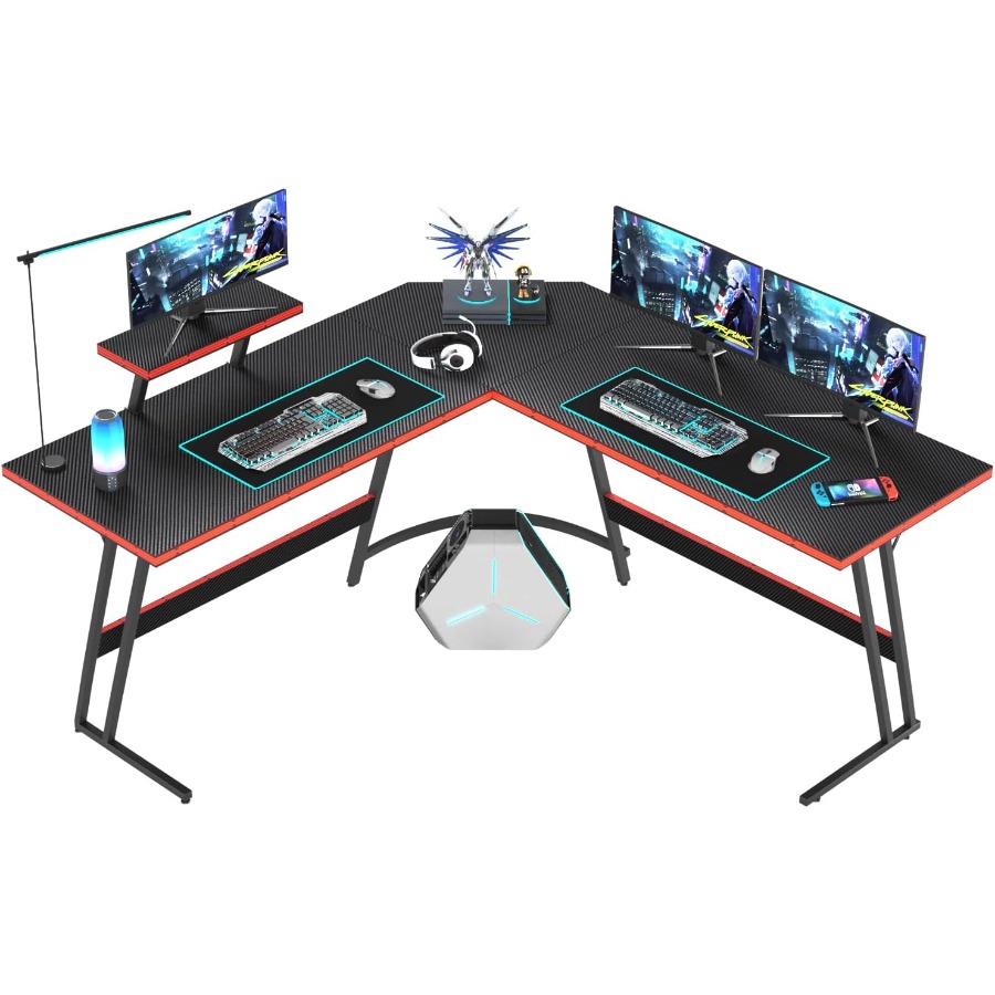L Shaped Gaming Desk with Larg - مراجعة Desk Setup Corner وسعره