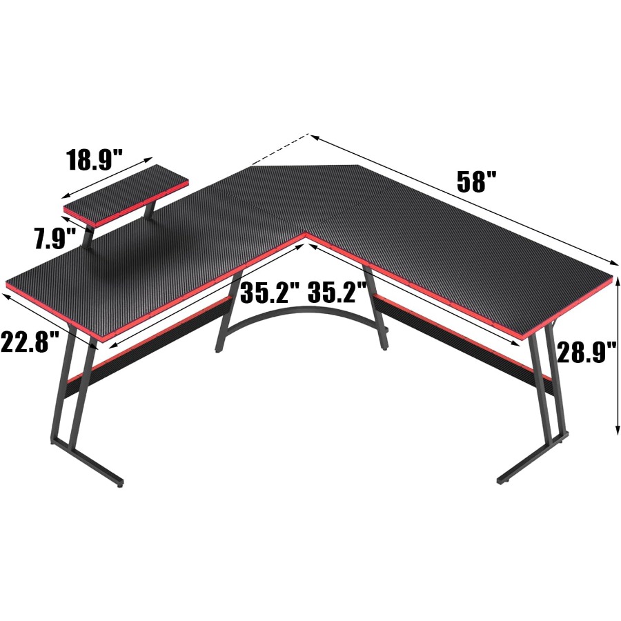 L Shaped Gaming Desk with Larg - مراجعة Desk Setup Corner وسعره