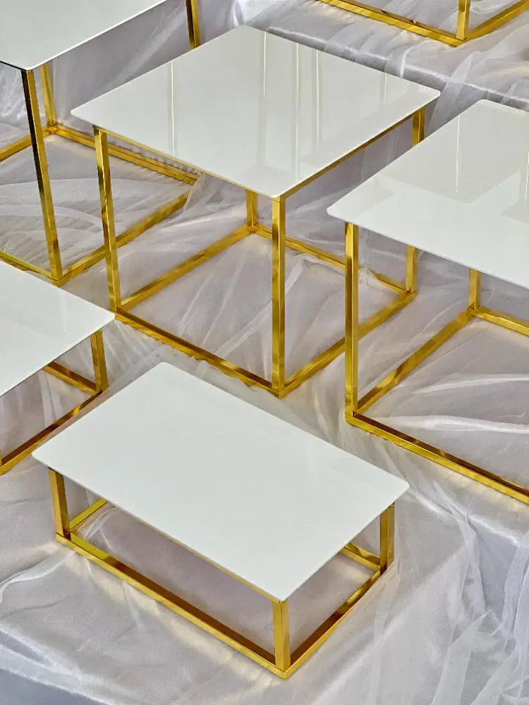 12-20 PCS Luxury Gold Frame Wh - مراجعة Desk Setup Riser وسعره