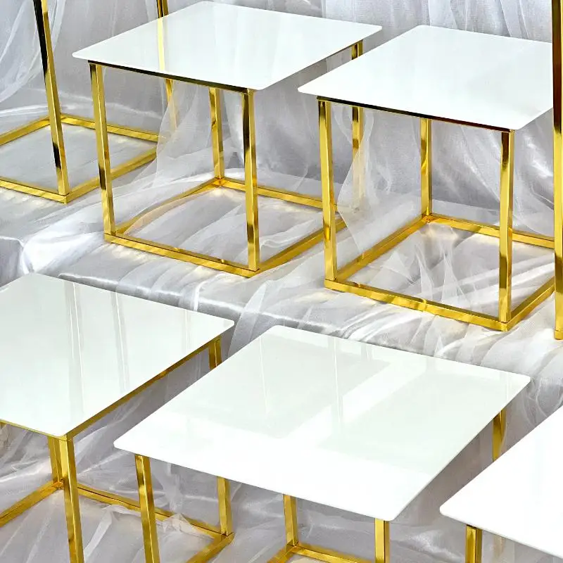 12-20 PCS Luxury Gold Frame Wh - مراجعة Desk Setup Riser وسعره