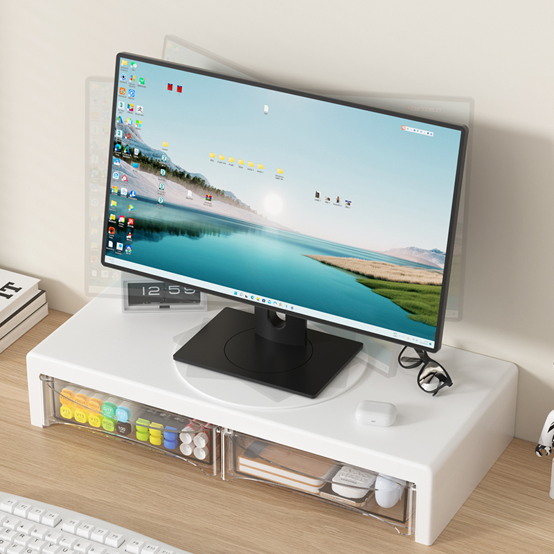 2-Tier Monitor Stand, Plastic  - مراجعة Desk Setup Riser وسعره