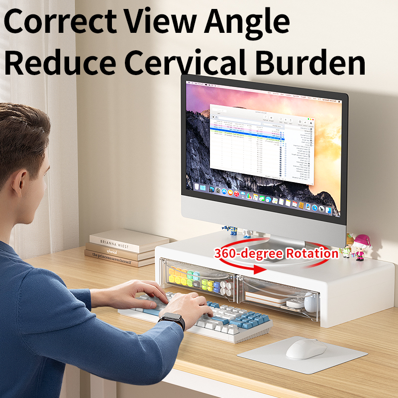 2-Tier Monitor Stand, Plastic  - مراجعة Desk Setup Riser وسعره
