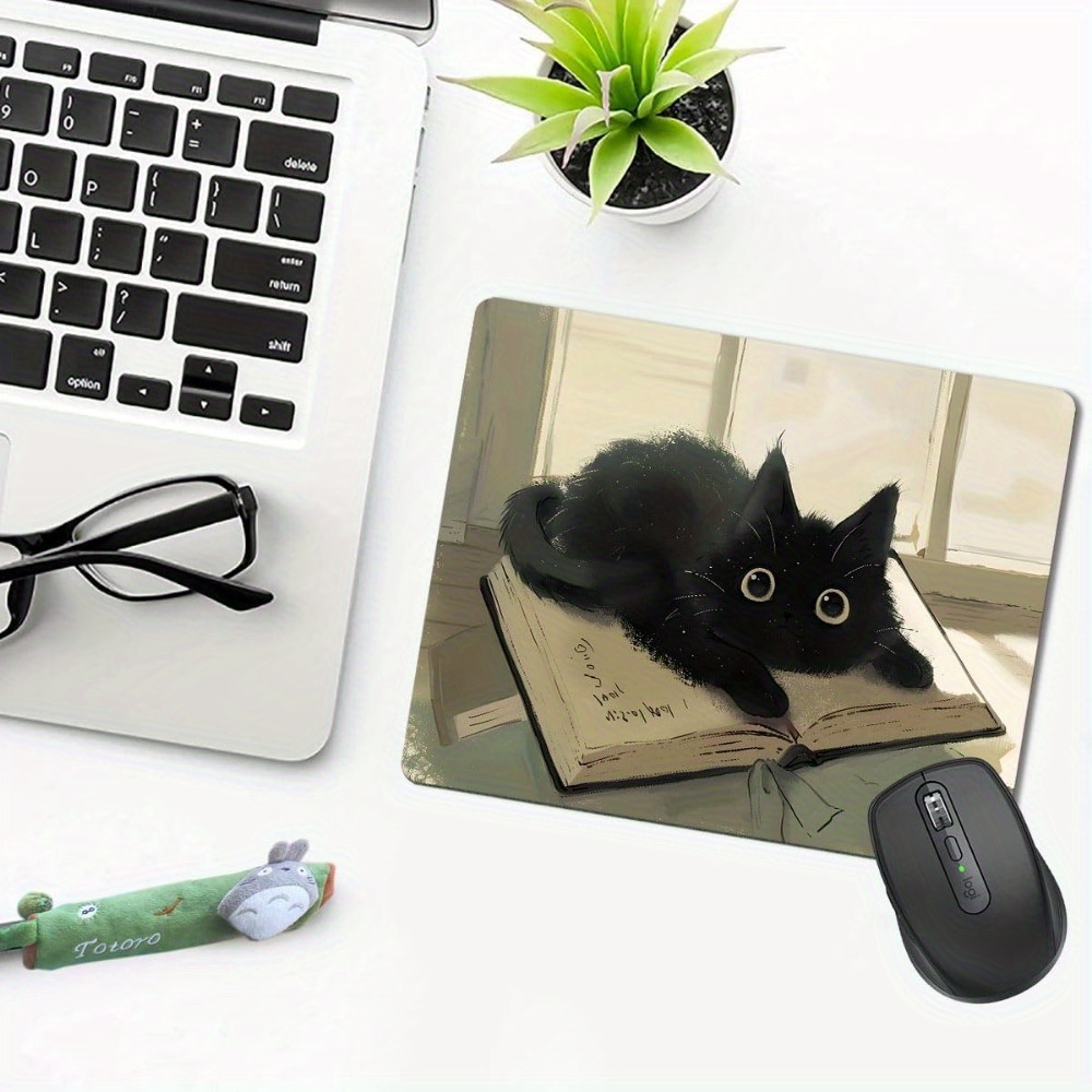 Cute Black Cat Mouse Pad Kawai - مراجعة Desk Setup Small وسعره