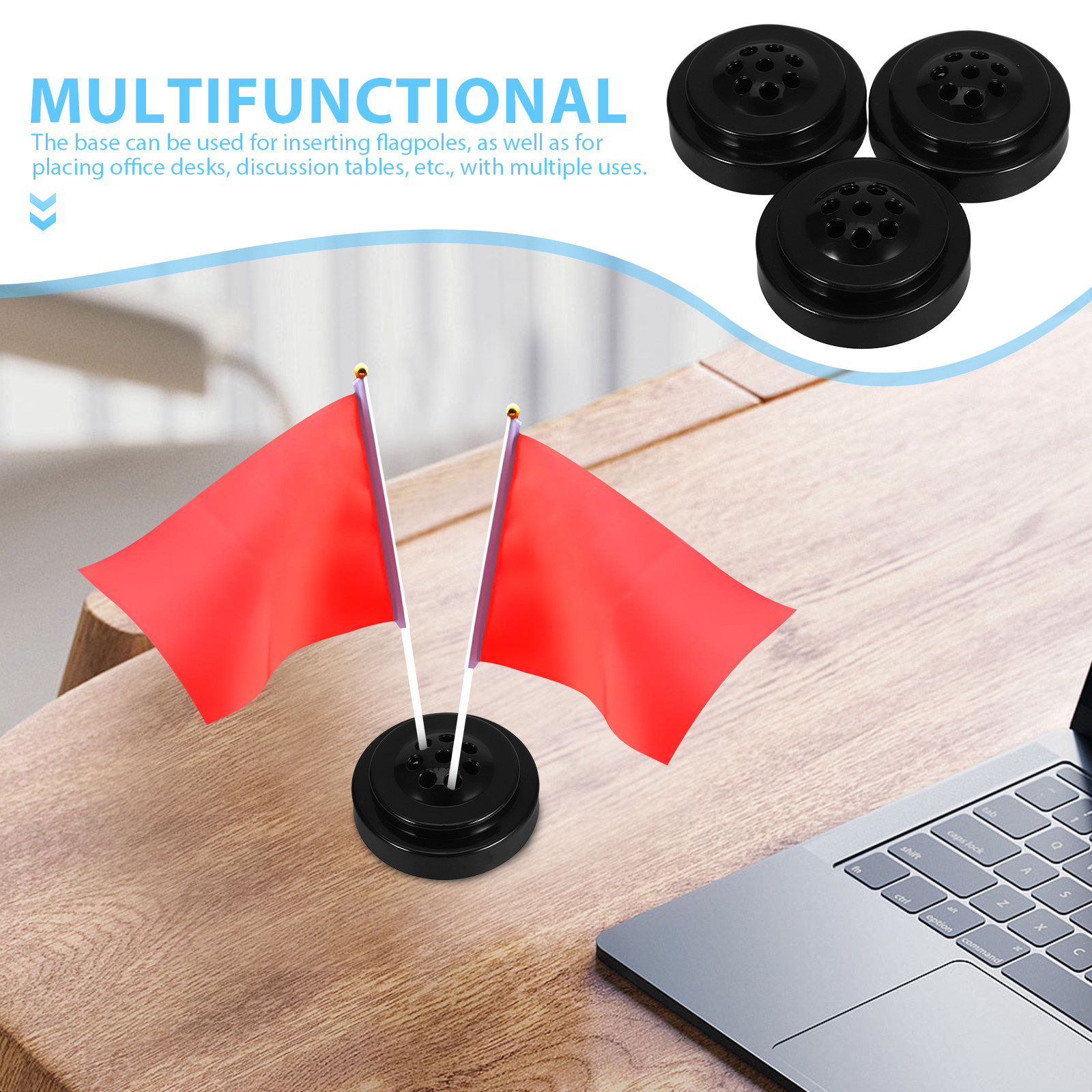 3Pcs Small Flag Holder Stand f - مراجعة Desk Setup Small وسعره