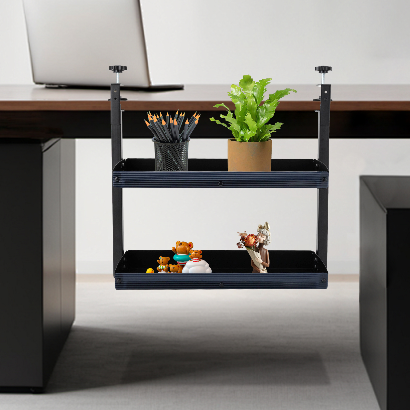 Clamp-on Desk Shelf, 2-Tier, A - مراجعة Desk Setup Black وسعره