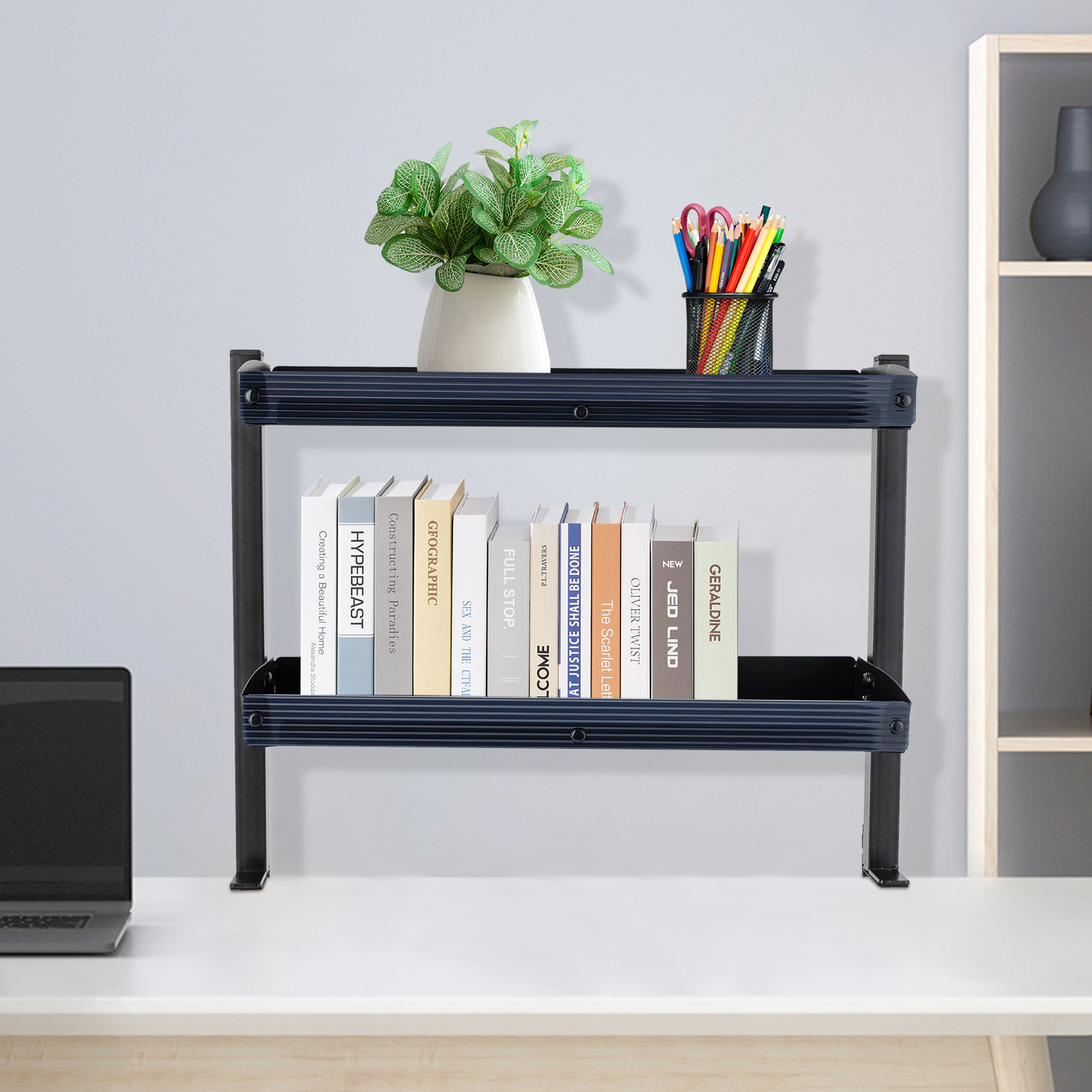 Clamp-on Desk Shelf, 2-Tier, A - مراجعة Desk Setup Black وسعره