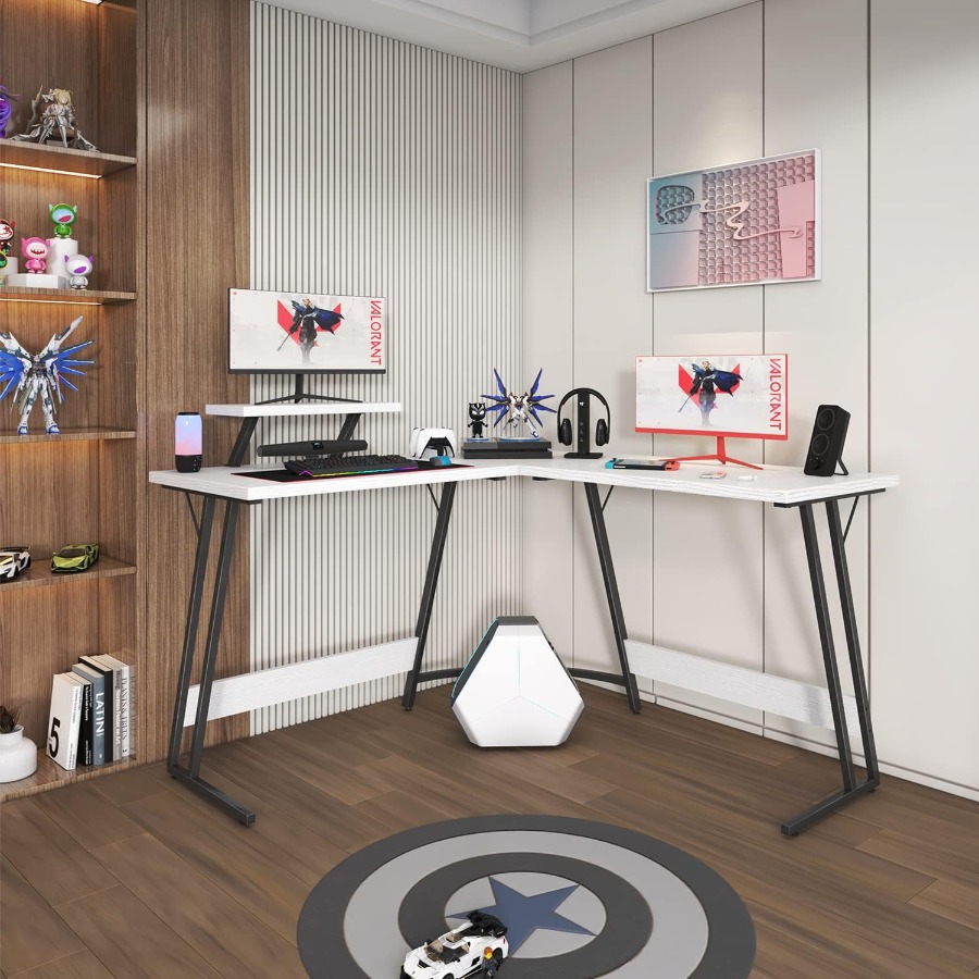 L Shaped Gaming Desk with Larg - مراجعة Desk Setup Corner وسعره
