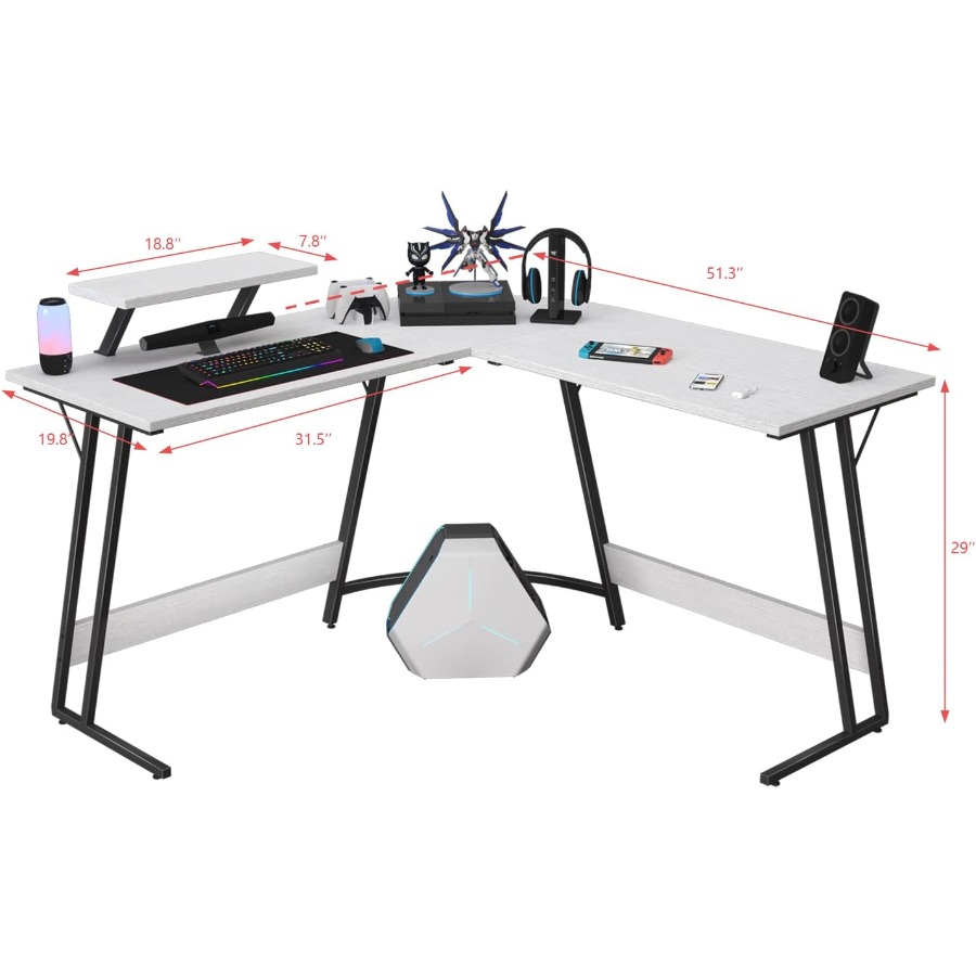 L Shaped Gaming Desk with Larg - مراجعة Desk Setup Corner وسعره