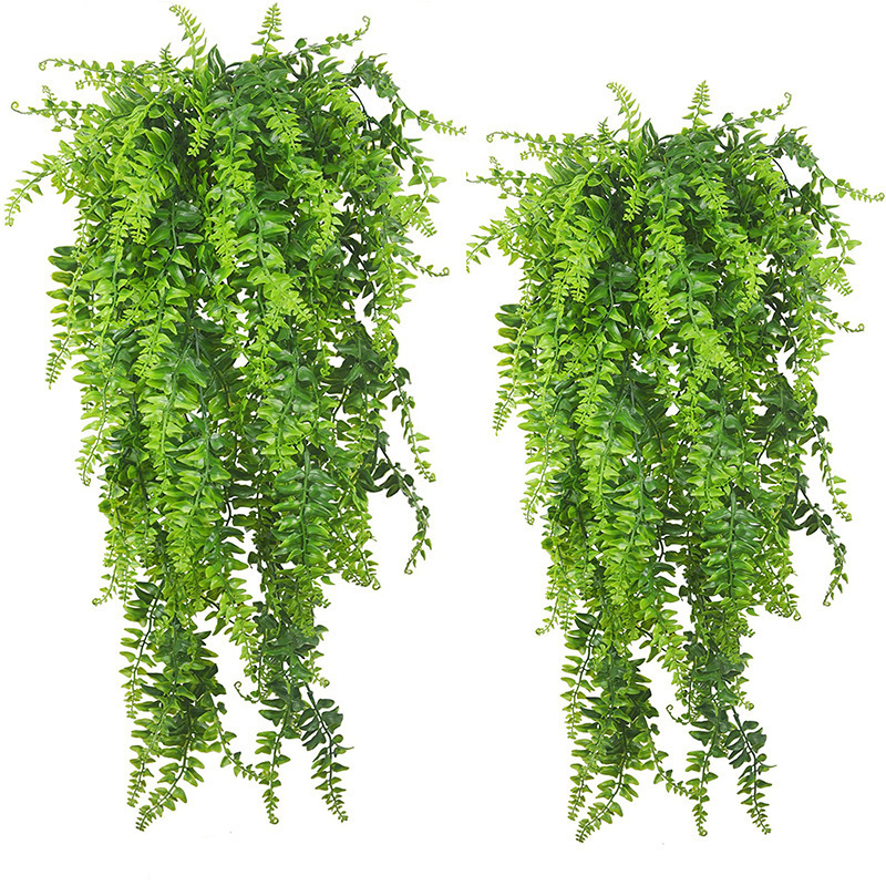 2/4PCS Green Artificial Plants - مراجعة Desk Setup At Home وسعره