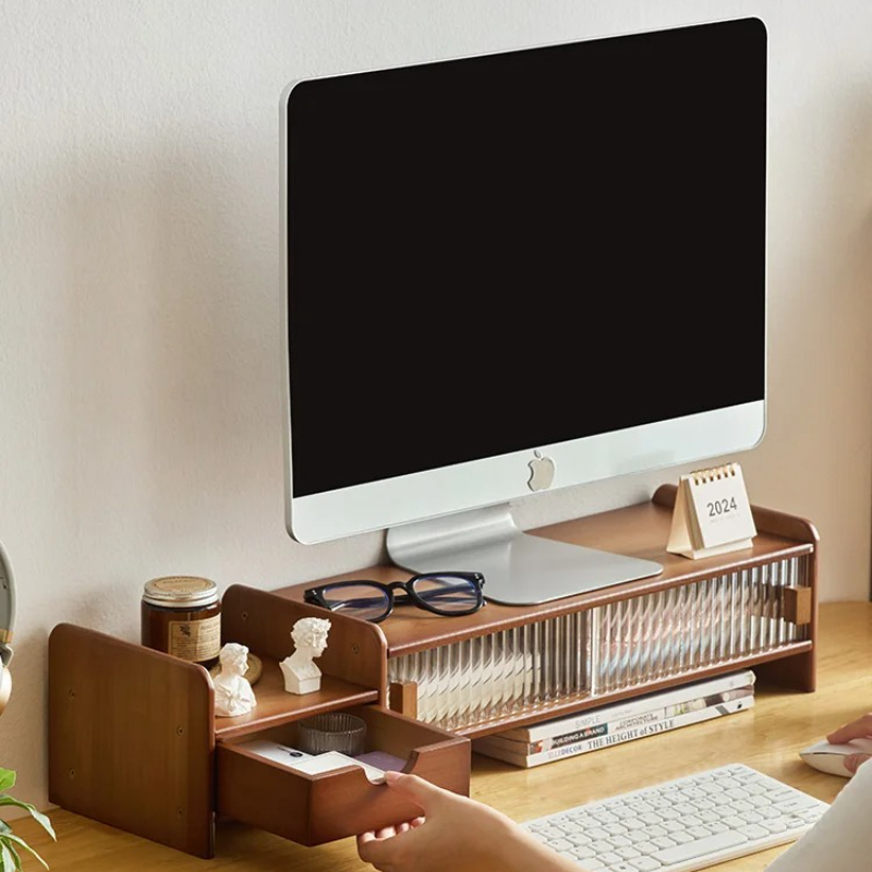 ‌Monitor Stand with Drawer-Adj - مراجعة Desk Setup Riser وسعره