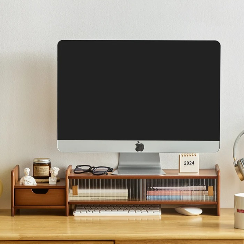 ‌Monitor Stand with Drawer-Adj - مراجعة Desk Setup Riser وسعره