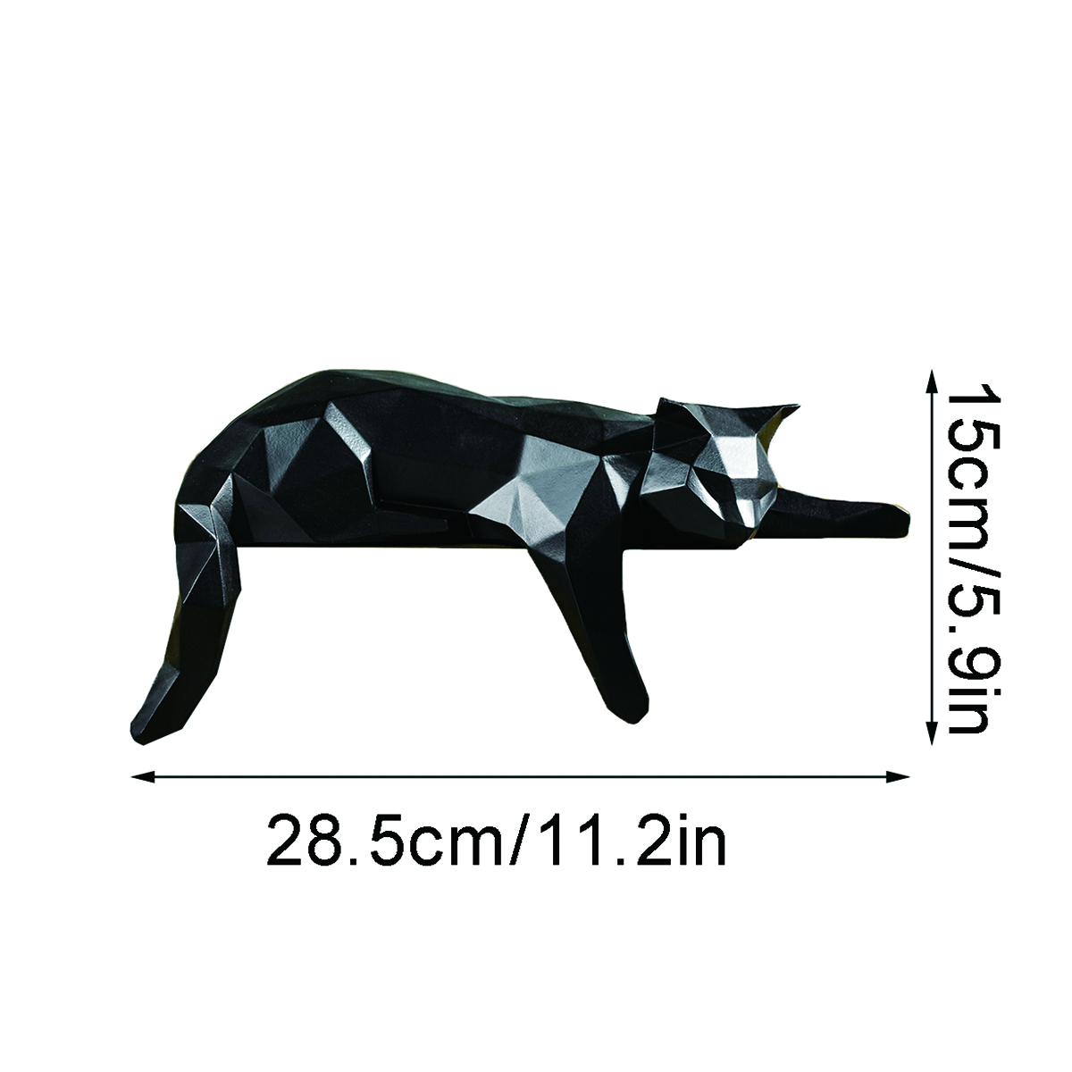 White Black Cat Statue - Geome - مراجعة Desk Setup Black وسعره