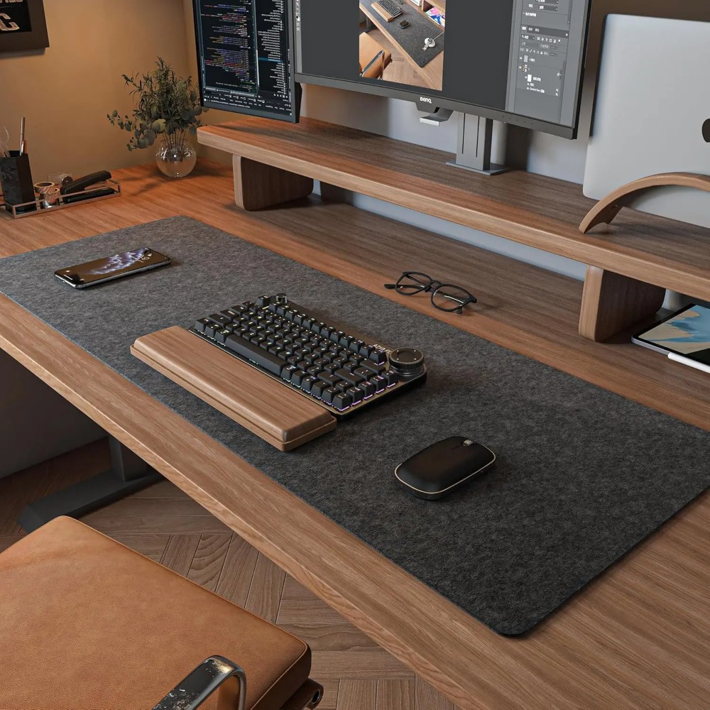 Felt Desk Mat Computer Mat for - مراجعة Desk Setup Carpet وسعره