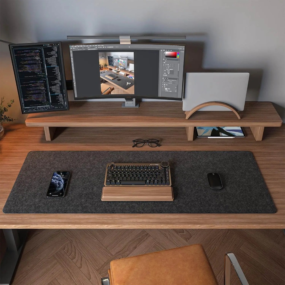 Felt Desk Mat Computer Mat for - مراجعة Desk Setup Carpet وسعره