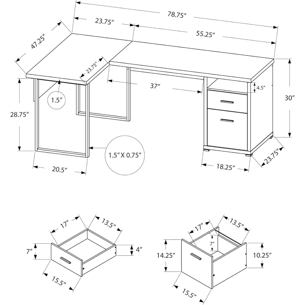I 7255 Computer Desk, Home Off - مراجعة Desk Setup Corner وسعره