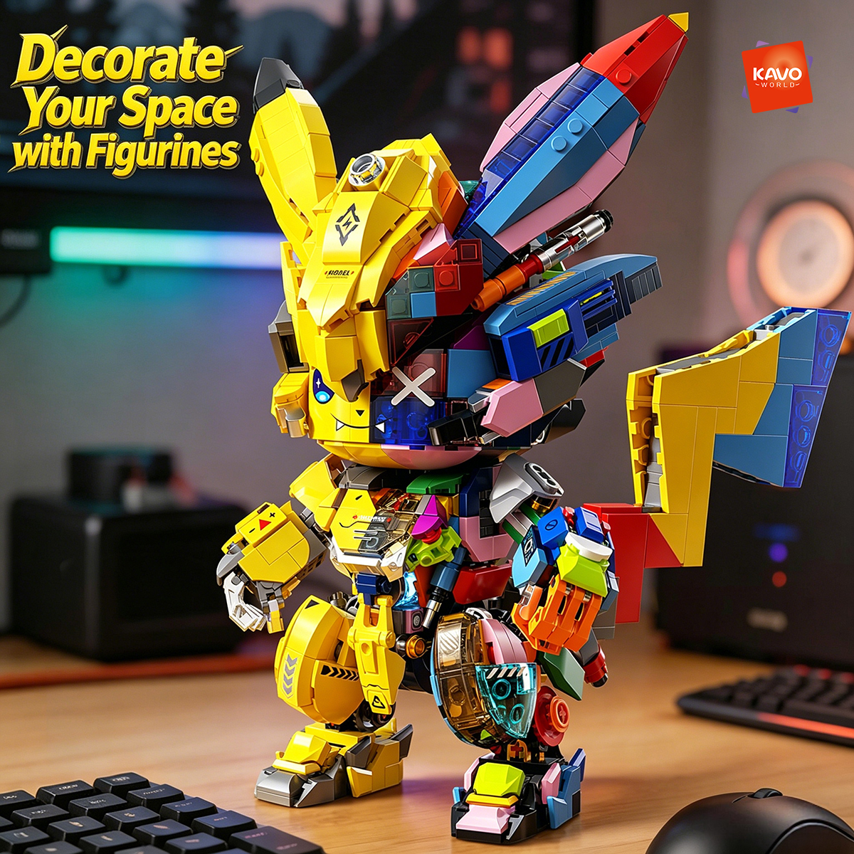 KAVOWORLD 1505 PCS DIY Mecha A - مراجعة Desk Setup Small وسعره