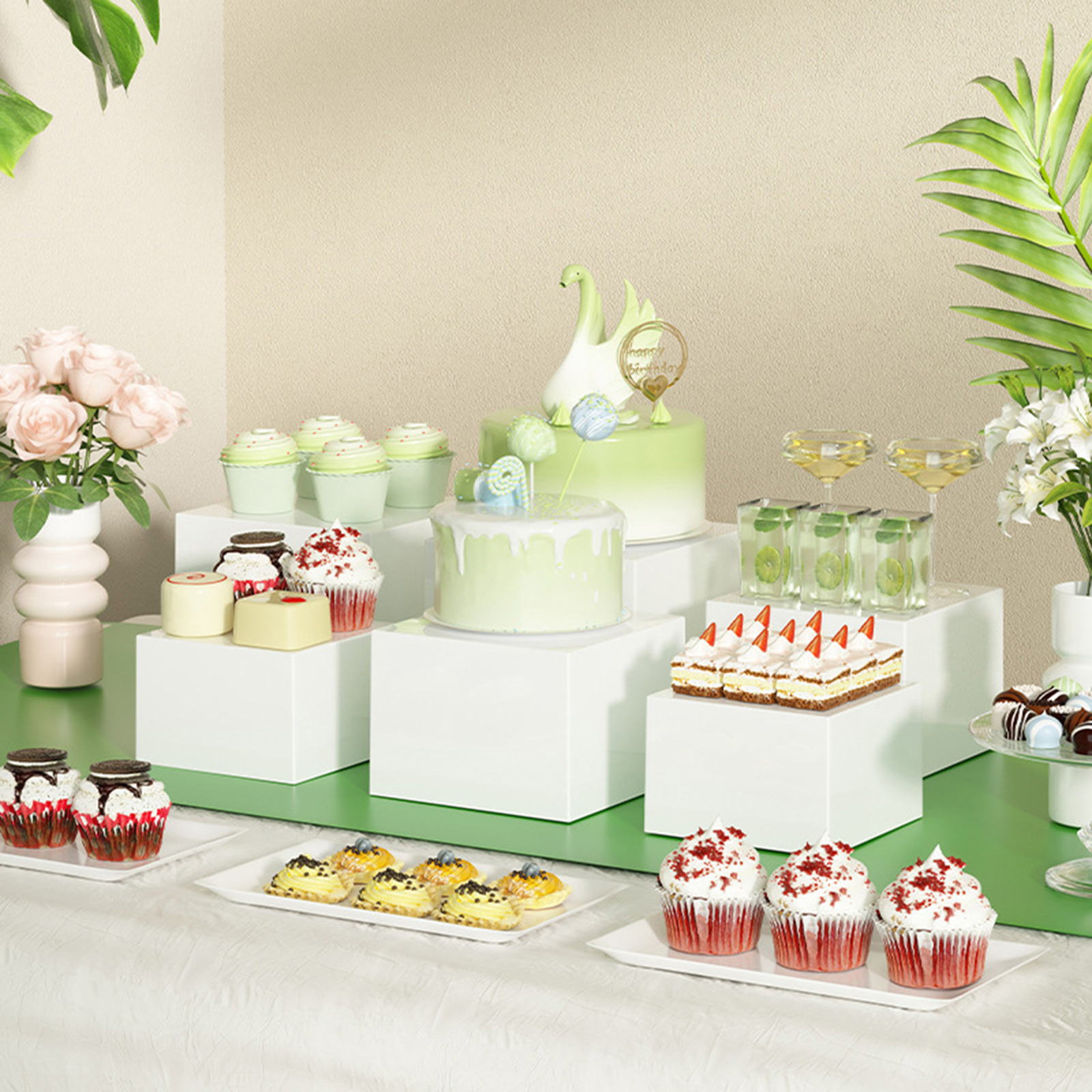 6x Acrylic Buffet Riser Desser - مراجعة Desk Setup Riser وسعره