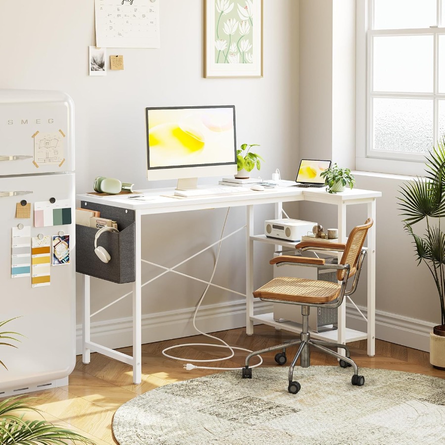 L Shaped Computer Desk with Bu - مراجعة Desk Setup Corner وسعره