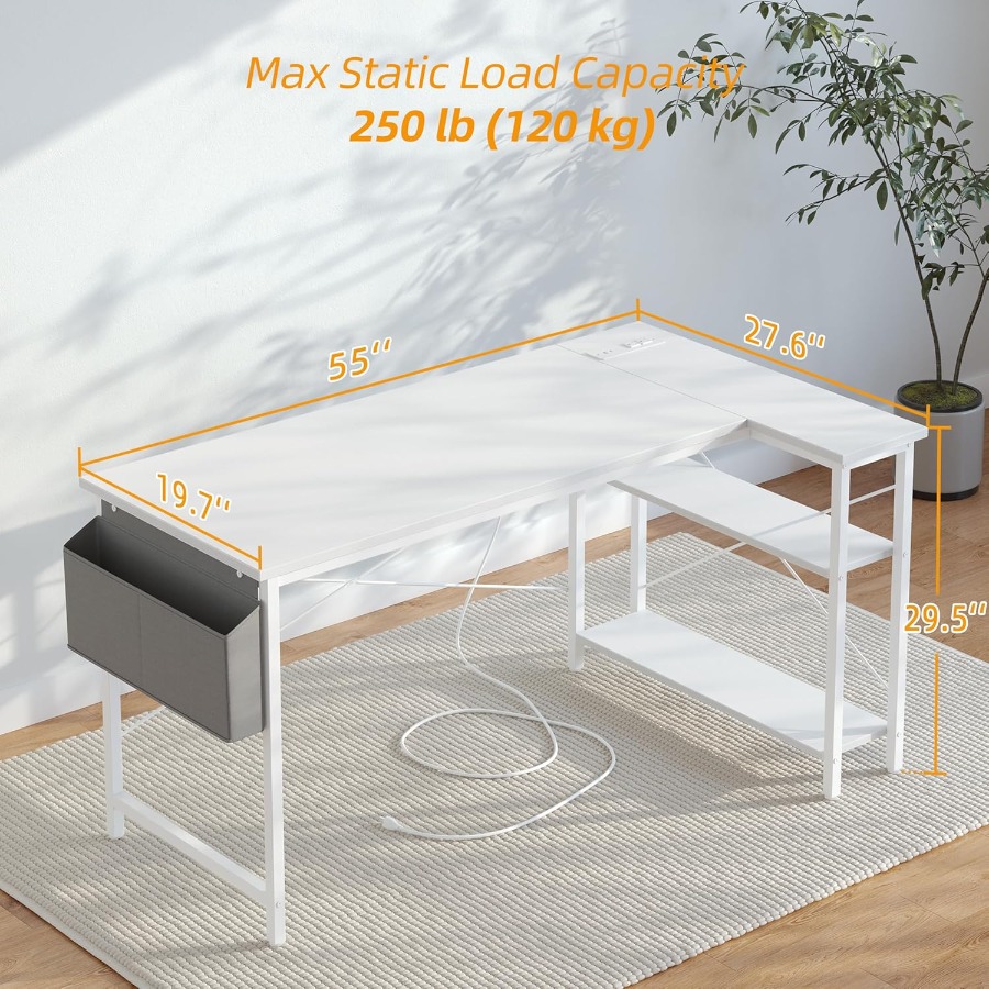 L Shaped Computer Desk with Bu - مراجعة Desk Setup Corner وسعره