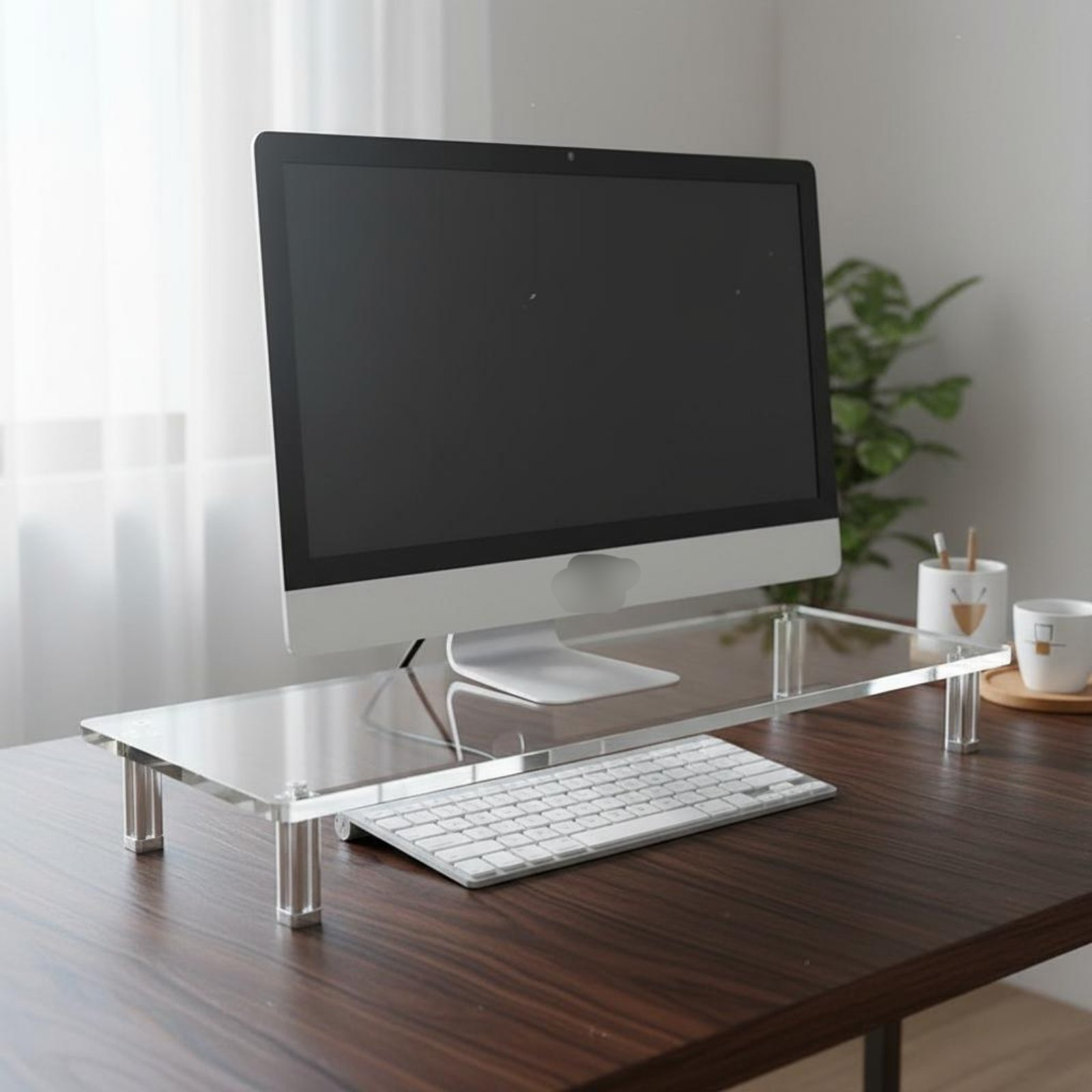 Acrylic Monitor Stand Easy to  - مراجعة Desk Setup Riser وسعره