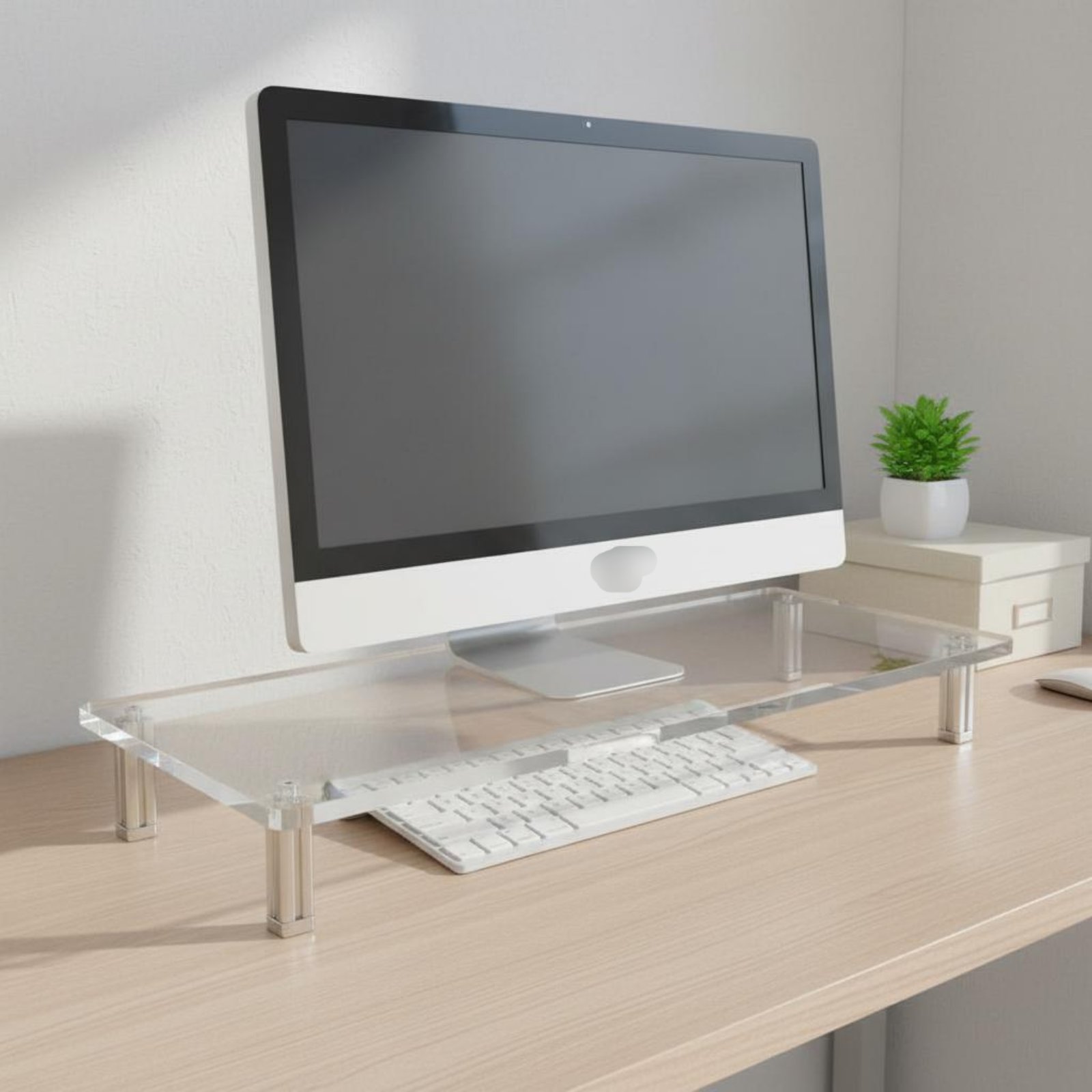 Acrylic Monitor Stand Easy to  - مراجعة Desk Setup Riser وسعره