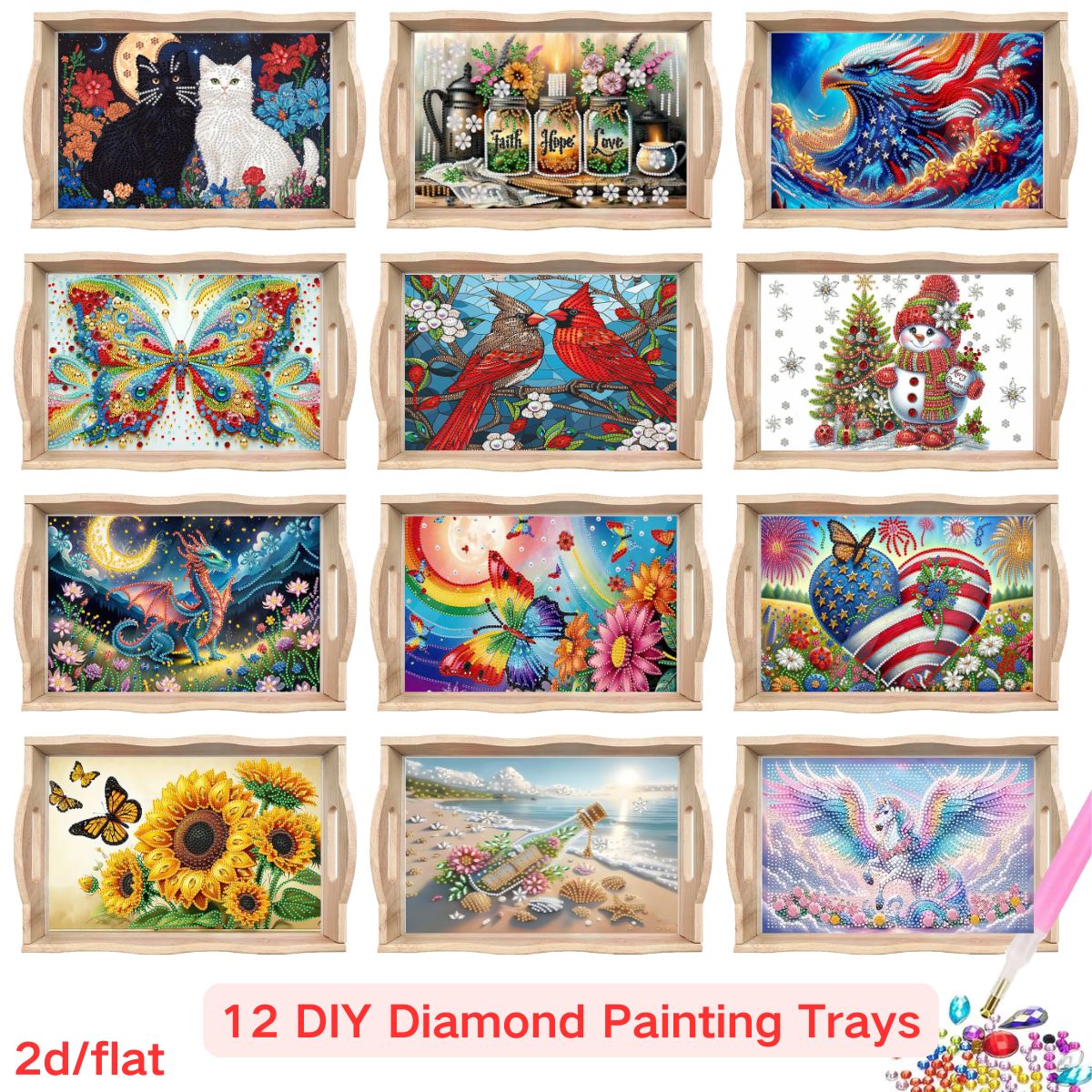 A diamond-painted square tray  - مراجعة Desk Setup Design وسعره