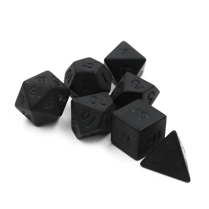 7pcs/lot Matte Black Dice Set  - مراجعة Desk Setup Black وسعره
