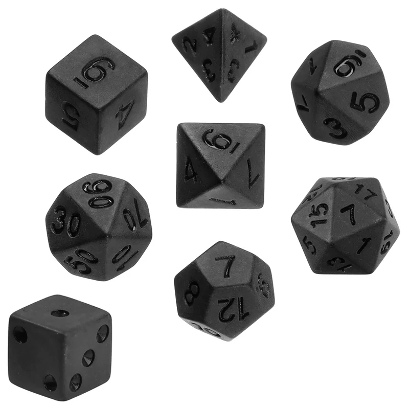 7pcs/lot Matte Black Dice Set  - مراجعة Desk Setup Black وسعره