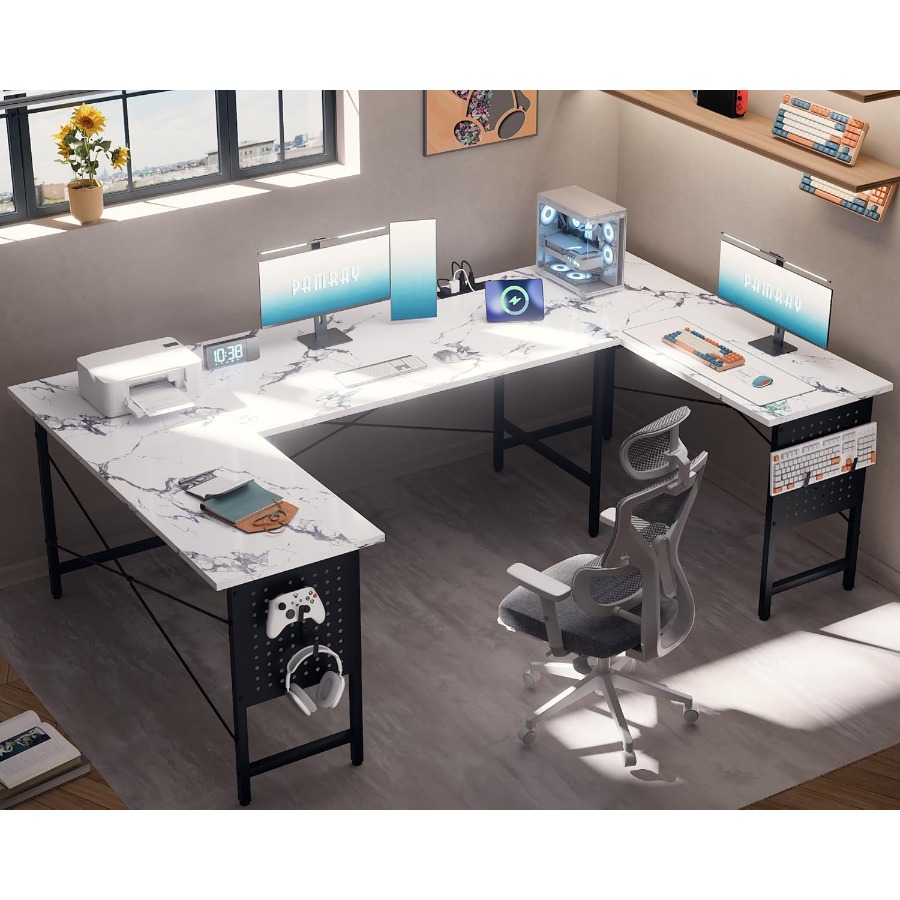 71 Inch Large UShaped Corner C - مراجعة Desk Setup Corner وسعره