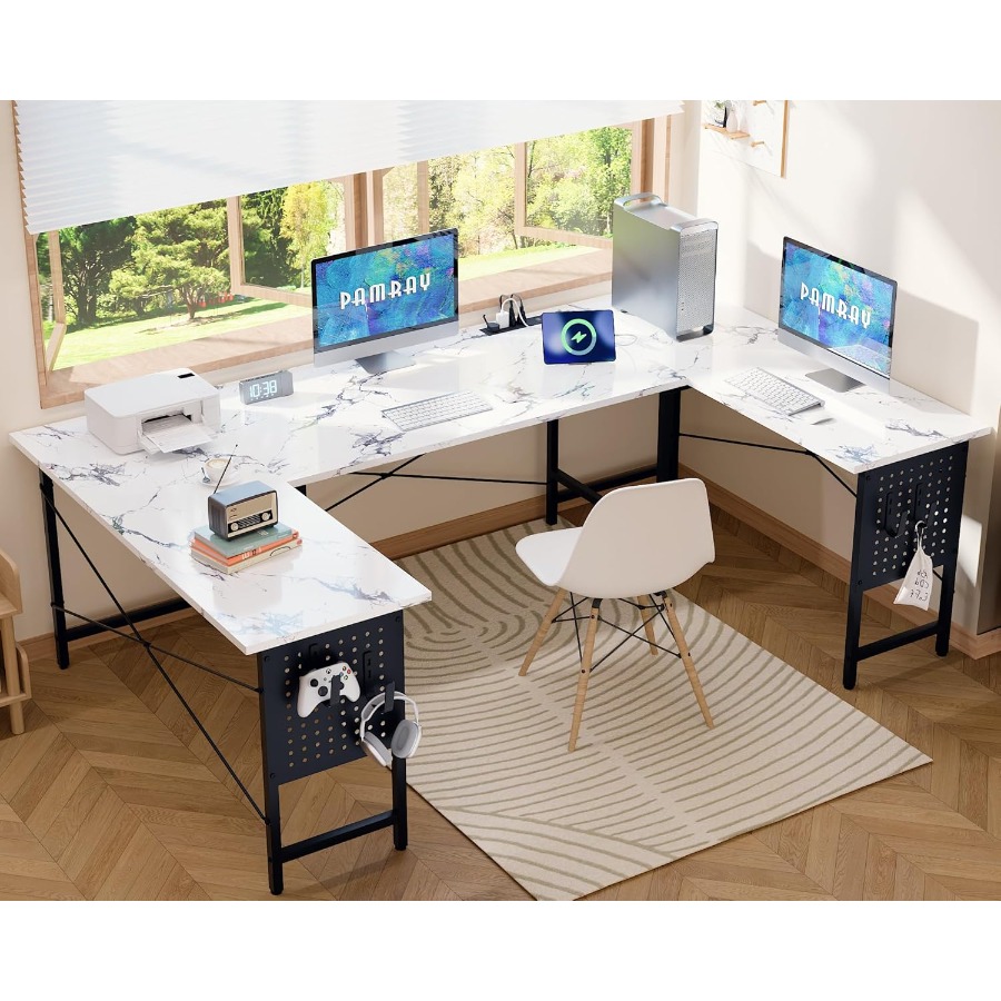 71 Inch Large UShaped Corner C - مراجعة Desk Setup Corner وسعره