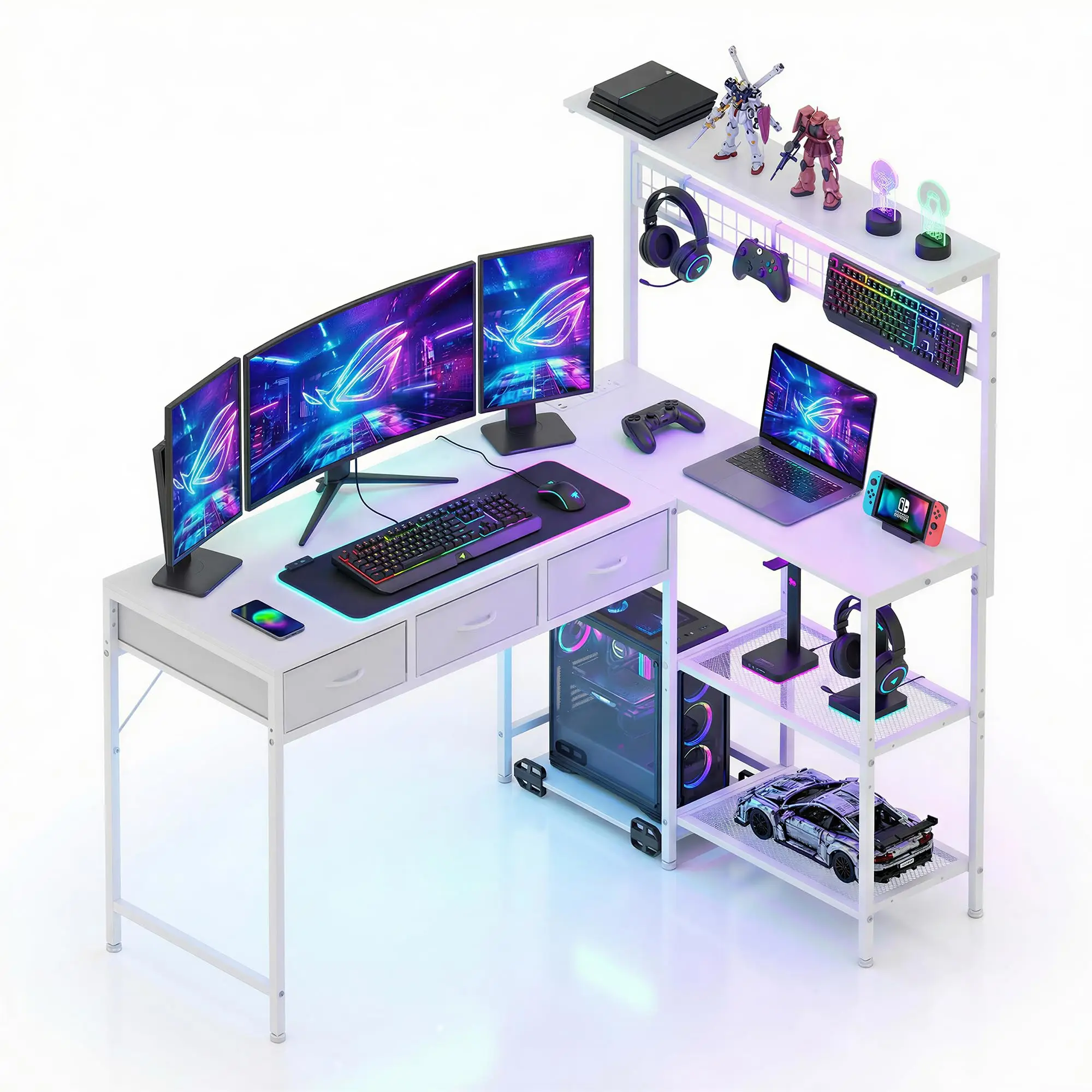50.4 Inch Reversible L Shaped  - مراجعة Desk Setup Corner وسعره