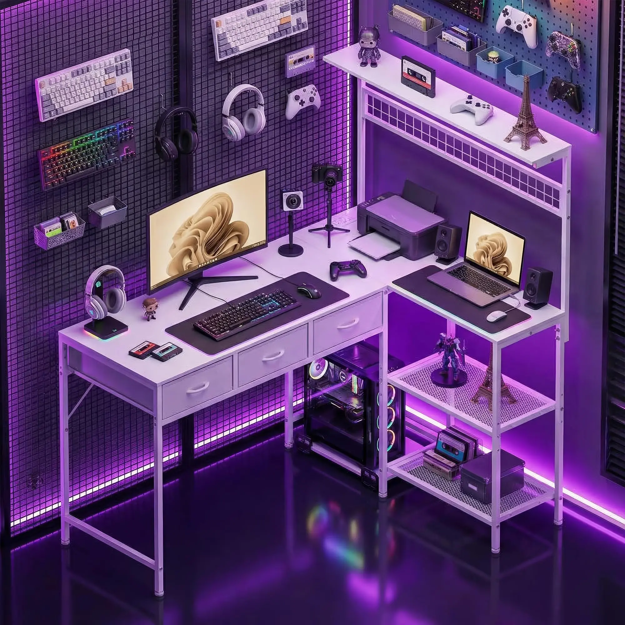 50.4 Inch Reversible L Shaped  - مراجعة Desk Setup Corner وسعره