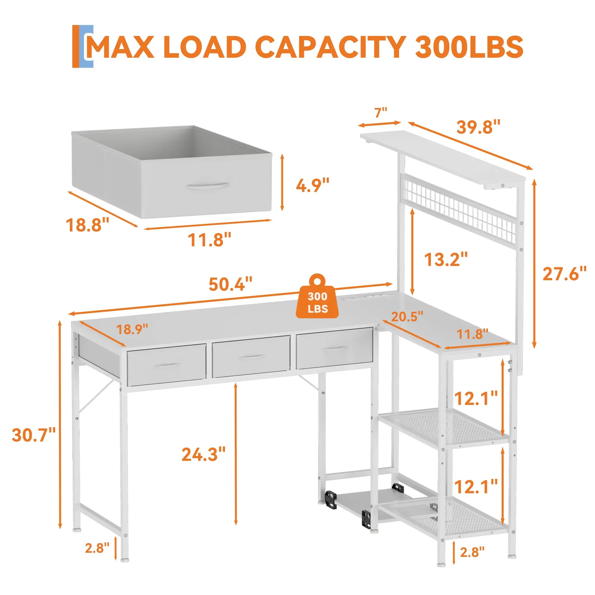 50.4 Inch Reversible L Shaped  - مراجعة Desk Setup Corner وسعره