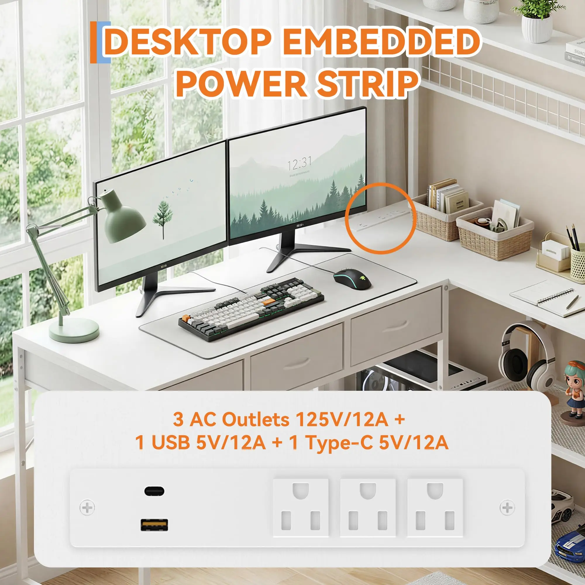 50.4 Inch Reversible L Shaped  - مراجعة Desk Setup Corner وسعره