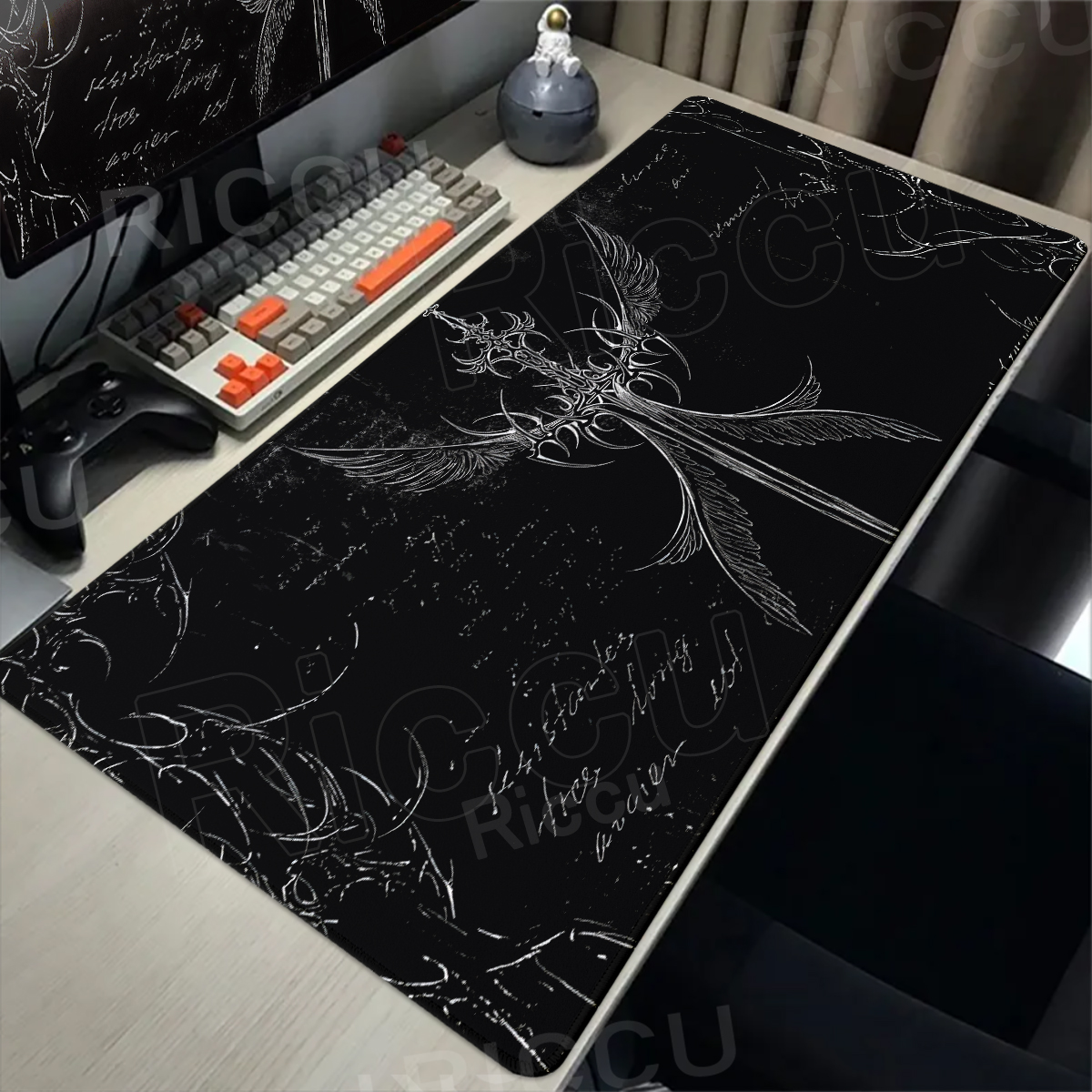 Cool Sword Art Desk Mat Large  - مراجعة Desk Setup Black وسعره