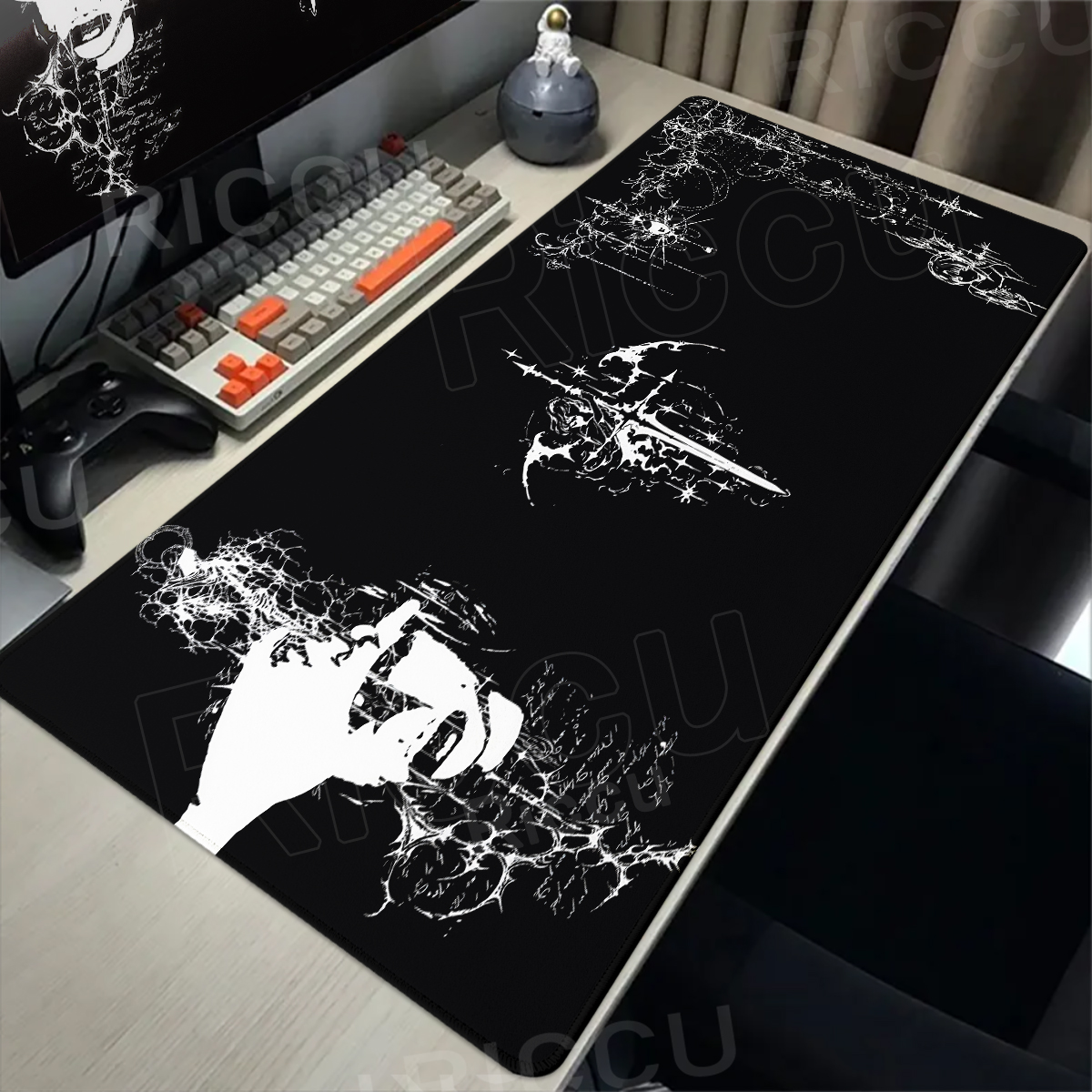 Cool Sword Art Desk Mat Large  - مراجعة Desk Setup Black وسعره
