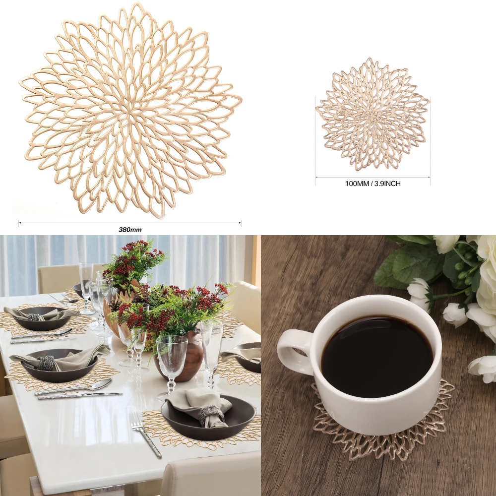 Set of 4 Metallic Placemats Se - مراجعة Desk Setup Design وسعره