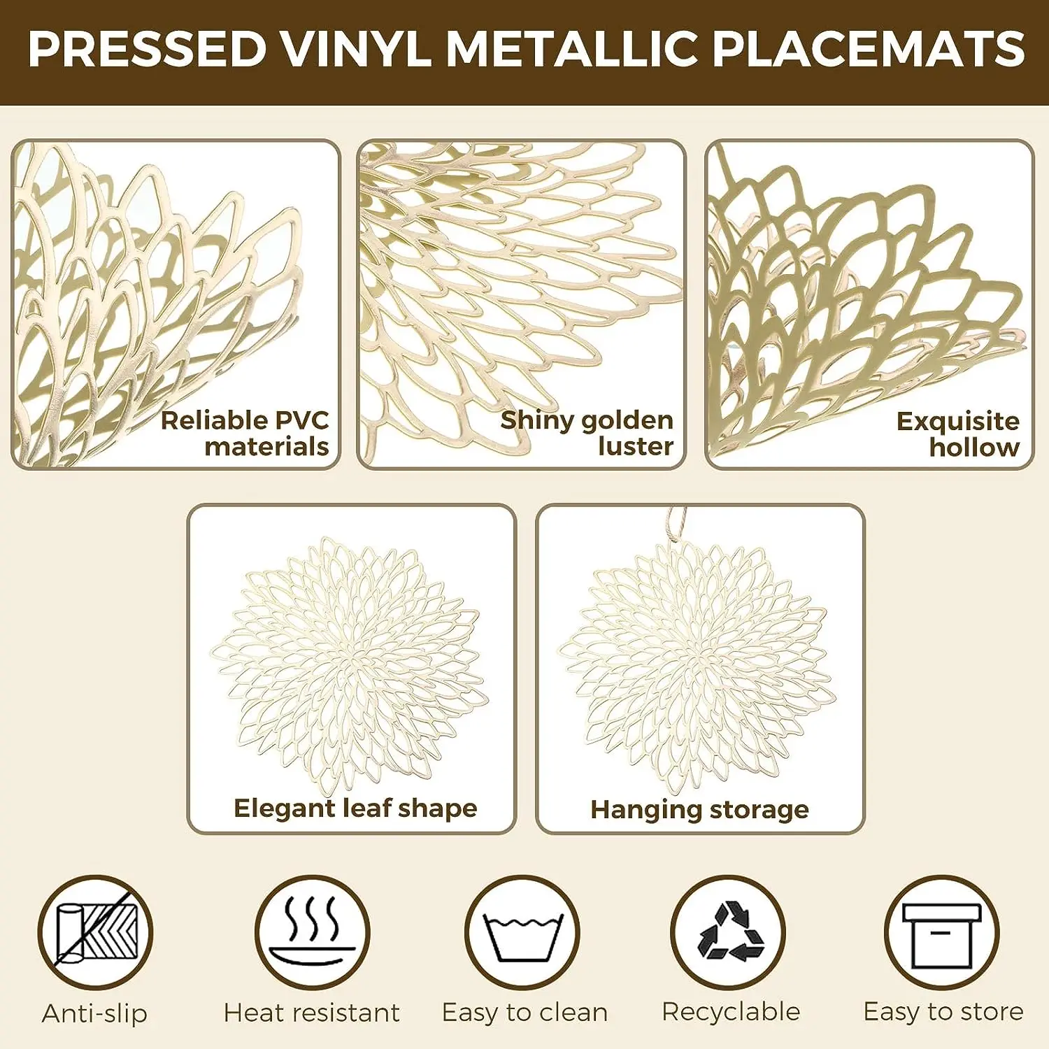 Set of 4 Metallic Placemats Se - مراجعة Desk Setup Design وسعره