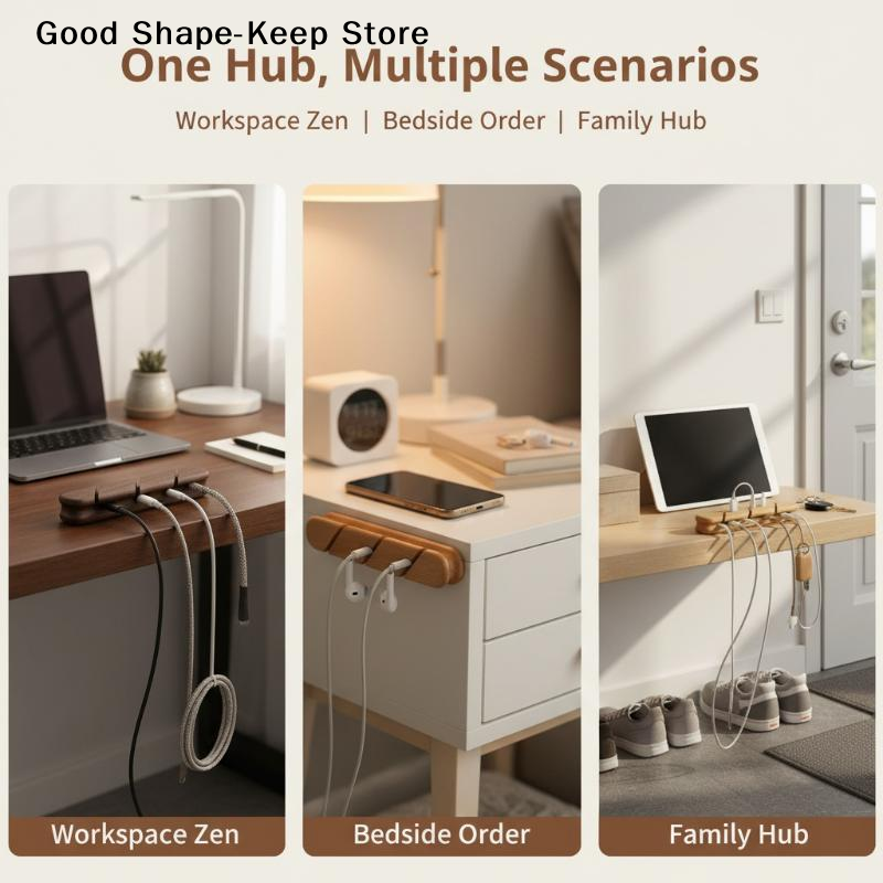 dailySolid Wood Cable Organize - مراجعة Desk Setup Design وسعره